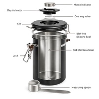 Stainless Steel Canister 1.8 Litre with Measuring Spoon images 0