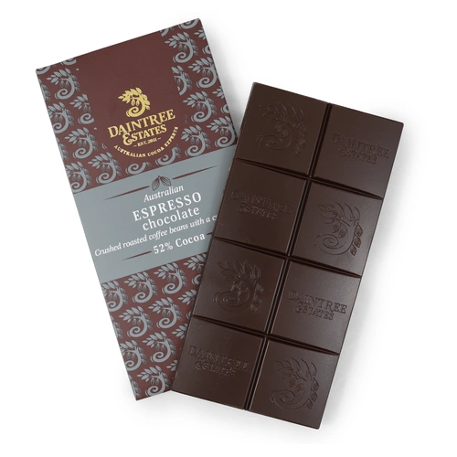Australian 52% Dark Milk Chocolate - Espresso Coffee - 80g Bar